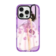 iPhone 16 Pro Impact Ring Stand Case MagSafe Compatible A Rose is a Rose (Fashion Illustration Transparent Phone Case)
