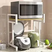 ORPAGU Microwave Oven Rack, Rice Cooker Rack Home Double Multifunctional Desktop Storage Rack Kitchen Supplies Organizer Spice Rack Storage Rack (Color : White, Size : 50X36X60CM)