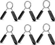 Dumbbell Bar Spring Clasp, Pack of 6, Spring Clasps, Spring Steel Dumbbell Clasp, Dumbbell Clasps for Standard Barbell and Dumbbell, Quick Assembly, for Weight Training, 3 Sizes