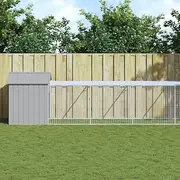 Outdoor Chicken Cage Coop with Run Light Grey 117x1221x123 cm Galvanised Steel