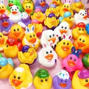 48PCS Easter Rubber Ducks in Bulk Mini Rubber Ducks for Jeeps Easter Bunny Du...