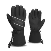 Winter Portable Bike Gloves Warm Skiing Gloves Waterproof Windproof Riding Cold-Proof Thickened Gloves black_S