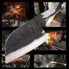 Handmade Forged Steel Knife 7 Inch Blade No Handle DIY Sharp Cleaver Hammered XL