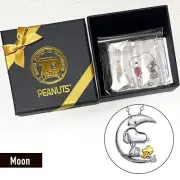 PEANUTS SNOOPY 70 YEARS Anniversary Diamond Necklace Moon Limited 2000 Japan New