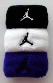 Nike Jordan Terry Ponytail Hair Ties 3 Pack JumpMan Black/White/Dark Concord