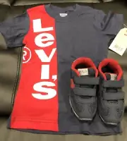 POLO RALPH LAUREN Sneaker Shoes + Levi's Boy's T-Shirt Size 2-3 YRS Navy Blue