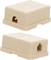 NUOBESTY 2pcs Box Telephone Junction Box Single Hole Phone Splitter Adapter Durable Line Splitter for Telephones Fax Machines Modems Easy Install Wide Compatibility Performance
