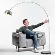 Adjustable Reading Floor Lamp, Flexible Gooseneck Light with Touch and Remote Control, Office/Work/Living Room Color Temperature Eye-Care Technology Light, Silver