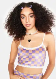 [Daisy Street] Checkerboard Crop Top