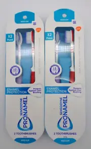 2 Pack Sensodyne Pronamel Enamel Protection Medium Toothbrushes (4 Toothbrushes)