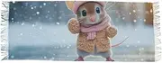 [AIXIWAWA] Women's Pashminas Scarf Winter Mouse Print, Shawls Wrap Lightwight with Tassel for Evening Dress Dinner Party, Multicolor