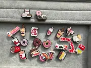23 pcs Donuts Shoe Charms for croc Milk Shake Chocolate tea Strawberry Doughnut