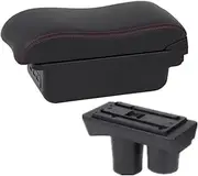 Auto Armrest Box Armrest Box for Citroen C2 C3 Car Armrest Storage Box Cup Holder with USB Modification Accessorissories(C,White line)