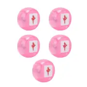(Shiny Pink)5 Pcs Mahjong Dice Set Chinese Characters North South West BT