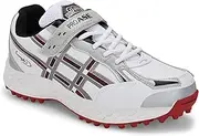 [PRO ASE SPORT] Pro ASE Lightweight Cricket Shoes - Durable & Comfortable | Ideal for Turf, Ground & Hard Surfaces | Allrounder Design with Studs, Velcro & Superior Grip | White, Blue, Green, Red