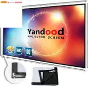 Portable Projector Screen 100 Inch with Combined Pole Frame Black Backing Silver