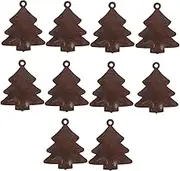 SEWACC 10pcs Rustic Jingle Bells Shaped Holiday Ornaments Versatile for Wreaths Doors Decor Weathered Finish for Vintage Themed Christmas Decor