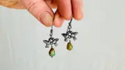 Mexican Love Bird Earrings. Cast Sterling Silver Jewelry from Oaxaca. 2400