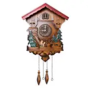 Kendal Wood Cuckoo Clock Pendulum Quartz Wall Clock w/ Black Forest House Decor