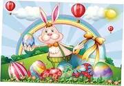 NUOBESTY 1Pc Bunny Photo Backdrop High Resolution Vinyl Photography Background for Celebrations Durable Non Catching Design