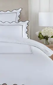 [THE LINO] 3 Lines and Waves Cotton Percal King Top Sheet