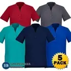 5 x Womens Easy Stretch Tunic Top Shirt Beauty Salon Spa Nail Ladies New CS949LS