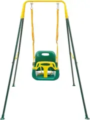 3-in-1 Swing Set for Toddler with 4 Sandbags, Heavy-Duty Kid Swing Set with S...