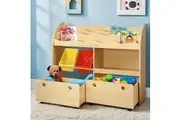 Keezi 3 Tiers Kids Bookshelf Storage Children Bookcase Toy Box Organiser Display
