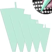 SPRHR Pack of 5 Silicone Icing Bags, 5 Sizes, Light Green Piping Bags, Easy to Clean, Excellent Texture, Suitable for Baking and Decorating