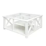 Beata Cross Hampton Style White Coffee Table