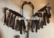 Western Bling Leather Set of Breast collar & Headstall