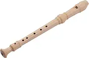 6-Hole German Style Soprano Descant Recorder Flute with Cleaning Rod Finger Rest Strap Cloth Storage Pouch Cream White One Size