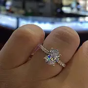 Xiaomei Sparkling Women Fashion Gorgeous 18K Rose Gold Filled Morganite Ring Flash Diamond Round Princess Ring European and American Fashion Women Engagement Proposal Diamond Ring (US 5)