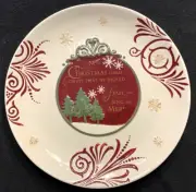 Grasslands Road Decorative Christmas Ceramic 10 3/4" Plate Trees Snowflake NEW