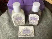 Crabtree & Evelyn Lavender Body Lotion Soap Leaves and Bath Gel Set