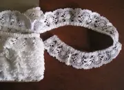 New White Ruffled Cluny Lace 1" Wide- Cotton - 3 yds-12"