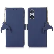 Rfid Blocking Shell For Sony Xperia 5 V, Litchi Texture Cow Leather Phone Case Wallet Stand Cover