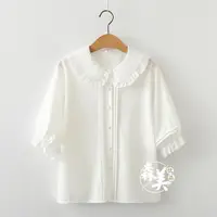 在飛比找ETMall東森購物網優惠-jk Lolita日系雪紡襯衫半袖上衣