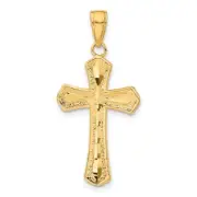 14K Diamond-cut Beveled Edges Cross Pendant Bracelet Necklace