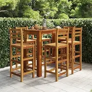 Kitchen Chairs Set, Balcony Furniture with Table, 7 Piece Garden Bar Set for Porch, Poolside, Deck, Garden, Easy Assemble, 120 x 60 x 105 cm