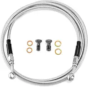 Mofun Extended 70" ABS Upper Hydraulic Front Brake Line Kit For 16"-18" Handlebar Compatible with 2014-2024 Harley Touring Road King Street Glide Road Glide Electra Glide with ABS, Stainless Steel