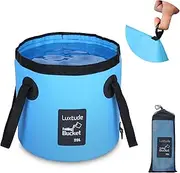 Luxtude Collapsible Bucket with Handle, 5 Gallon Bucket(20L), Portable Camping Bucket, Ultra Lightweight Outdoor Basin Fishing Bucket, Folding Bucket for Fishing, Camping, Hiking, Car Washing and More