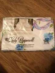lady pepperell twin size bed flat sheet blue floral 73”X108” rose beau