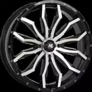 HL21 Wheel Gloss Black Machined 22x7 5/4.5 4+3 10mm Polaris RZR Turbo R 4 22