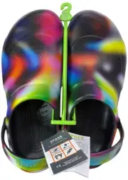 NWT Crocs at Work Slip Resistant Waterproof Shoe SZ 13 Chef Bistro Graphic Clog