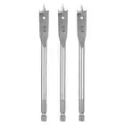3Pcs Spade Drill Bit 1/2" Paddle Flat Bits Wood Hole Cutter Silver Tone
