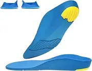 [Generic] Orthotic Cushioning Arch Support Shoe Insoles Inserts for Flat feet Plantar Fasciitis Feet Heel Pain Relief (Blue, 36-39)