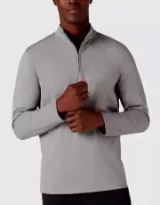 NWT MIZZEN + MAIN Keeton Quarter Zip Performance Pullover Sweater Grey Sz S $148