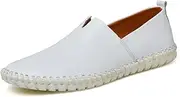 [Asifn] Mens Non-Slip Loafers Leather Fashion Casual Shoes Outdoor Comfortable Walking Shoes Lightweight Oxfords