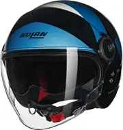 Nolan N21 Visor 06 Tangente Jet Helmet, black-blue-silver, Size S for Men Black Blue Silver